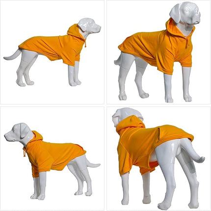 Lovelonglong Blank Basic Hoodie Sweatshirt for Dogs 100% Cotton Fits Small Medium Dachshund Large Dog Orange 3XL
