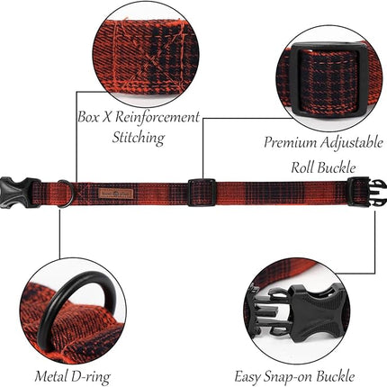 Lionet Paws Dog and Cat Collar with Bowtie Grid Dog Collar Plastic Buckle Light Adjustable Collars for Small Dogs Pets