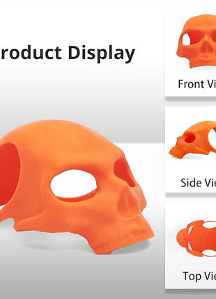 Cat Bat Mask Halloween Costumes Accessories for Cats, Cat Bat Cosplay Apparel (Medium, Orange Skull)