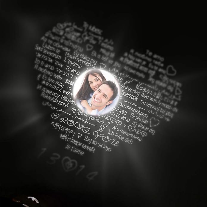 AILIN Custom I Love You Necklace 100 Languages 925 Sterling Silver Angel Wings Personalized Photo Projection Necklaces Heart Pendant Gifts For Women Her Girlfriends