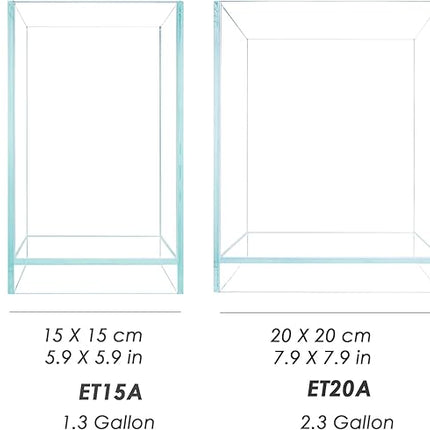 Nano Tall Rimless Aquarium Low Iron Frameless Fish Tank, Extra Clear with Floating Air Style, for Aquariums or Terrariums