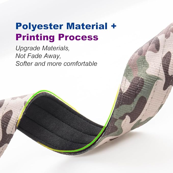 TSPRO Premium Dog Collars Tactical Dog Collar with Handle and Heavy Duty Quick-Release Metal Buckle Durable Thick and Adjustable for Medium to Large Dogs (Camo Blue M)