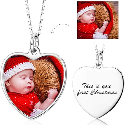 LONAGO Full Color Photo Picture Personalized Necklace Custom Etched Dog Tag Image Pendant with Message Name