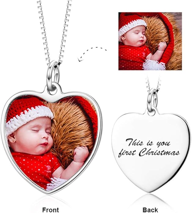 LONAGO Full Color Photo Picture Personalized Necklace Custom Etched Dog Tag Image Pendant with Message Name