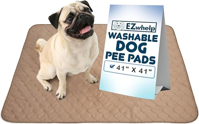 EZwhelp Reusable Dog Pee Pad, Waterproof Mat for Dogs and Puppies, 41"x41" w/ Grommets