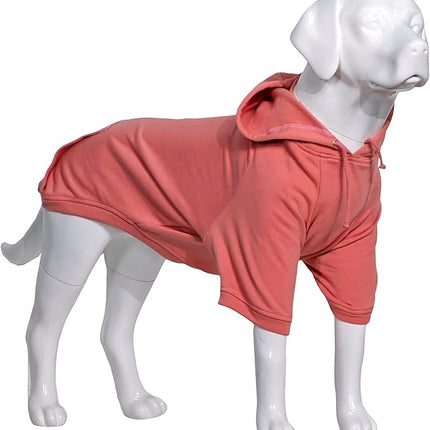 Lovelonglong Blank Basic Hoodie Sweatshirt for Dogs 100% Cotton Fits Small Medium Dachshund Large Dog Lotus-Pink 4XL