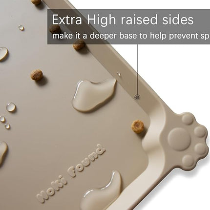 Hoki Found - Waterproof Pet Feeding Mats with High Lips, Multiple Size and Colors -T