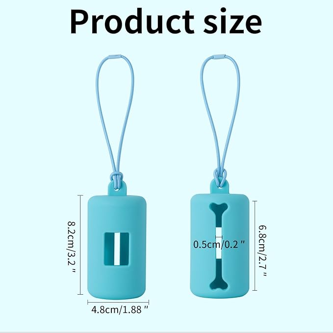 3Pack Dog Poop Bag Holder for Leash,Integrated Molding Soft Plastic Pet Waste Bag Dispenser with Elastic Loop Protable Doggie Poop Bag Dispensers