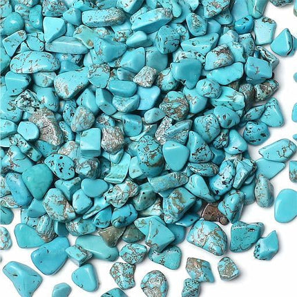 YATOJUZI Turquoise Aquarium Gravel Rocks Bulk Wholesale Tumbled Crystals Stones Chips Crushed Reiki Energy Balancing Gemstones for Planters Vase Filler Fountain Fish Tank Potted Decor 0.44LB