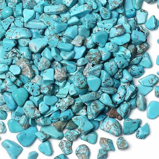 YATOJUZI Turquoise 1LB Aquarium Gravel Rocks Bulk Wholesale Tumbled Crystals Stones Chips Crushed Reiki Energy Balancing Gemstones for Planters Vase Filler Fountain Fish Tank Potted Decor