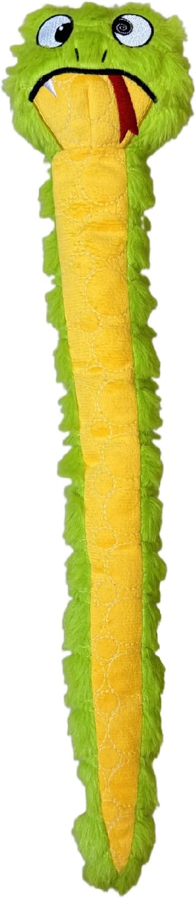 Bite Force -Durable & Strong Dog Toy Slither The Snake with Squeaker, Kevlar-Reinforced for Aggressive Chewers for Small Medium Large Dogs - Green.