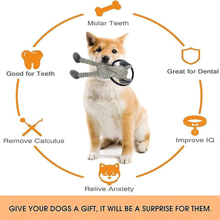 Rope Dog Toys to Keep Them Busy - Tug of War Dog Toys for Boredom Plush Interactive Squeaky Puppy Toys for Small Medium Large Dogs