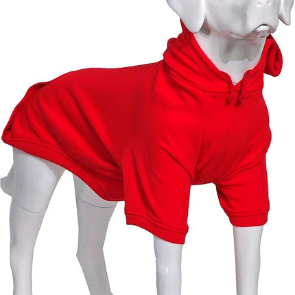 Lovelonglong Blank Basic Hoodie Sweatshirt for Dogs 100% Cotton Fits Small Medium Dachshund Large Dog Red 4XL