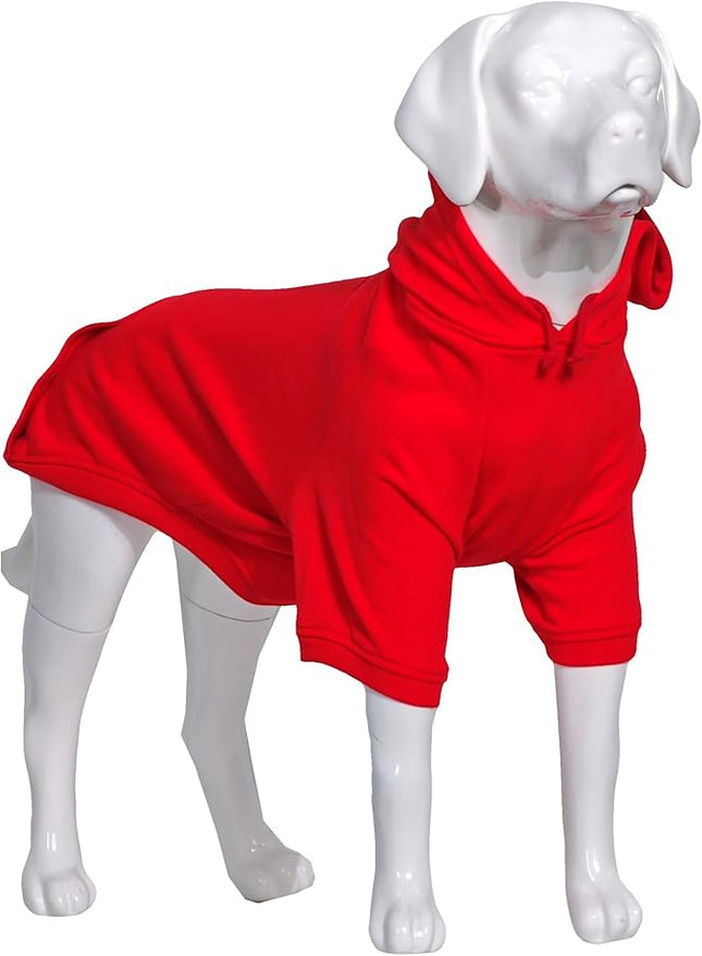 Lovelonglong Blank Basic Hoodie Sweatshirt for Dogs 100% Cotton Fits Small Medium Dachshund Large Dog Red D-L