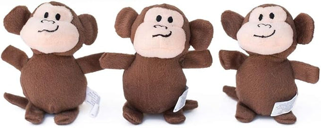 ZippyPaws Burrow Replacement Miniz - Interactive Dog & Puppy Toys for Boredom, Stimulating Pet Products to Keep Them Busy, Plush Refills for Hide & Seek Puzzle, Squeaky Toy for Enrichment - Monkeys