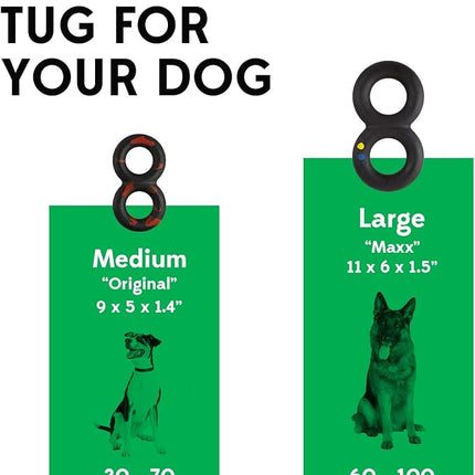Goughnuts — Dog Toys for Aggressive Chewers | Virtually Indestructible Pull Toy for Medium Breeds Such as Pit Bulls and German Shepherds | Heavy Duty Tug Dog Toy | Black