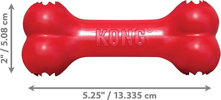 KONG Goodie Bone - Classic Durable Natural Rubber Dog Bone, Supports Mental Engagement - Treat Dispensing - Red - for Small Dogs