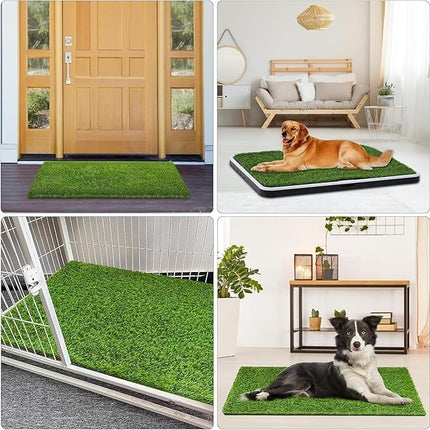 Artificial Grass, 19.7”x 39.4" Dog Pee Pads, Professional Dog Potty Training Rug, Grass Mat with Drainage Holes, Pet Turf Indoor Outdoor Flooring Fake Grass Doormat-Easy to Clean (19.7”x 39.4")