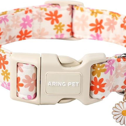 ARING PET Summer Dog Collar-Cute Dog Collar for Small Dogs, Adjustable Cotton Sunflower Pet Collars Puppy Collar for Small Medium Large Dogs