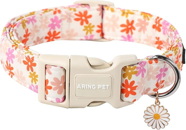 ARING PET Summer Dog Collar-Cute Dog Collar for Small Dogs, Adjustable Cotton Sunflower Pet Collars Puppy Collar for Small Medium Large Dogs