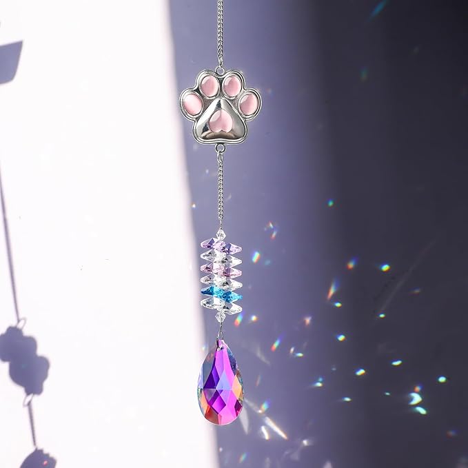 Pet Memorial Suncatcher,Dog Memorial Gifts for Loss of Dog,Cats Remembrance,Pet Loss Sympathy Gift,Bereavement Gifts(Pink)