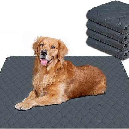 RIOUSSI Washable Pee Pads for Dogs, Reusable, Absorbent, Leakproof, Non Slip Pet Puppy Pads for Potty Training. Dark Gray, 31x36 Inch(4pack)