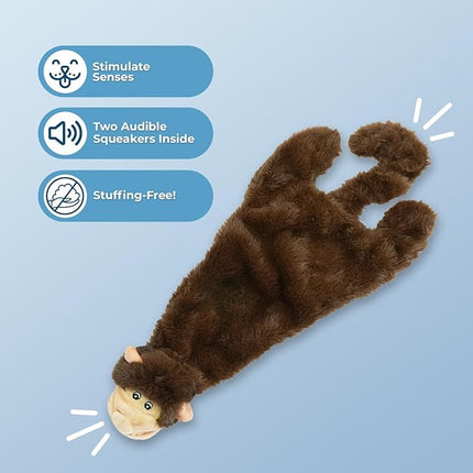 Best Pet Supplies Squeaky Dog Toys with Soft Durable Fabric for Small, Medium and Large Pets Interactive Toy for Indoor Play, Supports Active Biting and Play - Monkey, Large