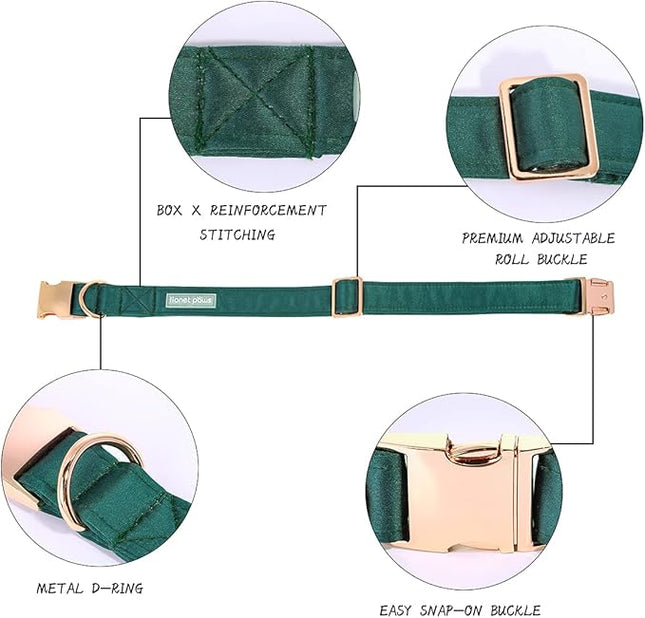 Lionet Paws Bowtie Dog Collar - Comfortable Silk Dog Collar with Detachable Bow Tie for Puppy and Cat, Neck 8-12 Inches