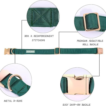 Lionet Paws Bowtie Dog Collar - Comfortable Silk Dog Collar with Detachable Bow Tie for XLarge Dogs, Neck 16-26 Inches