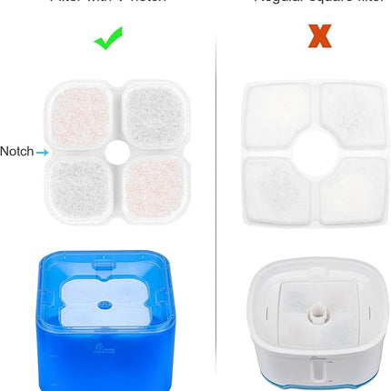 Crystal Cat Water Fountain Stainless Steel with 4 Filters and 4 Sponges, 101oz/3L Pet Fountain with LED Light for Cats and Dogs (Blue)