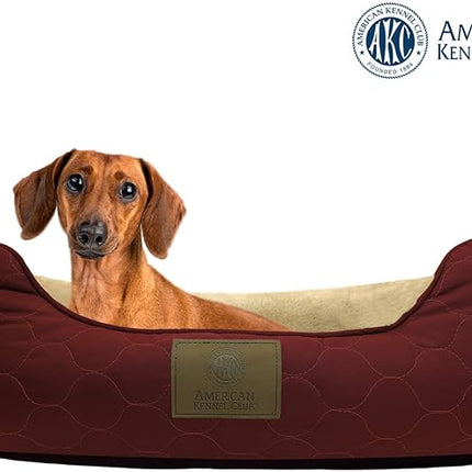 American Kennel Club Circle Stitch Orthopedic Cuddler Pet Bed, Burgundy (AKC1632BURGUNDY)
