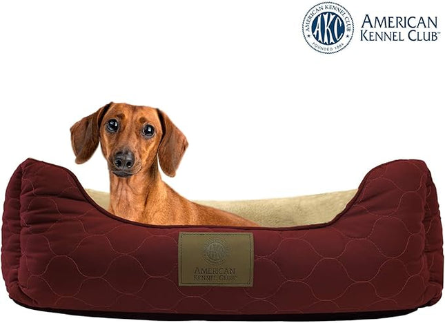 American Kennel Club Circle Stitch Orthopedic Cuddler Pet Bed, Burgundy (AKC1632BURGUNDY)