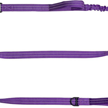 ICEFANG Tactical Dog Leash,K9 Training Walking Bungee Lead with 2 Control Handle,Heavy Duty Quick Release Metal Clasp,for Medium Large Breed (Reflective Purple, 6 FT)