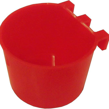 Cage Cups Birds Feeders Seed Bowl Chicken Feeding Watering Dish Rabbit Water Food Hanging Wire Cages Box 8oz Coop Cups for Pet Parrot Parakeet Gamefowl Poultry Pigeon (10PCS Red)