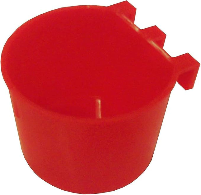 Cage Cups Birds Feeders Seed Bowl Chicken Feeding Watering Dish Rabbit Water Food Hanging Wire Cages Box 8oz Coop Cups for Pet Parrot Parakeet Gamefowl Poultry Pigeon (10PCS Red)