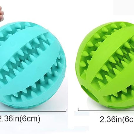Sunglow 2 Pack Dog Toy Ball - Nontoxic Bite Resistant Teething Toys for Small/Medium/Large Dog and Puppy Cat, Dog Pet Food Treat Feeder Chew Tooth Cleaning Exercise Game IQ Training