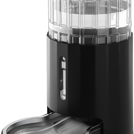 CZPET Automatic 4L/1Gal/135Oz Cat Water Dispenser with Stainless Steel Bowl, Gravity Waterer for Small Medium Dog Puppy Kitten (Black)