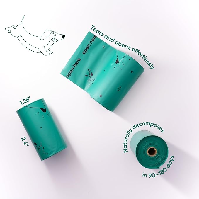 Heavy Duty Compostable Dog Poop Bags – 270 Count, 25% Thicker, Leakproof & Unscented Refills, Fits All Dispensers, Plant-Based, TÜV OK Compost HOME Certified