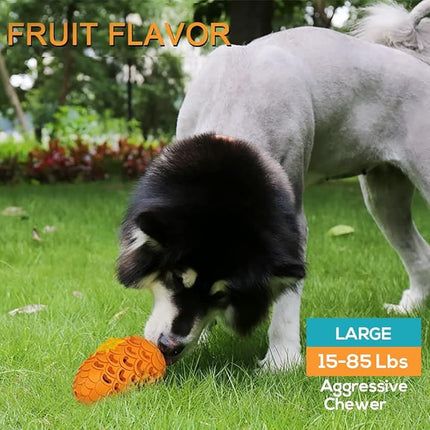 Dragon Egg Dog Chew Toys for Aggressive Chewers - Toughest Indestructible Dog Toys for Aggressive Heavy Chewers Lifetime Replacement, Tough Toys for Medium Large Dogs (Orange)