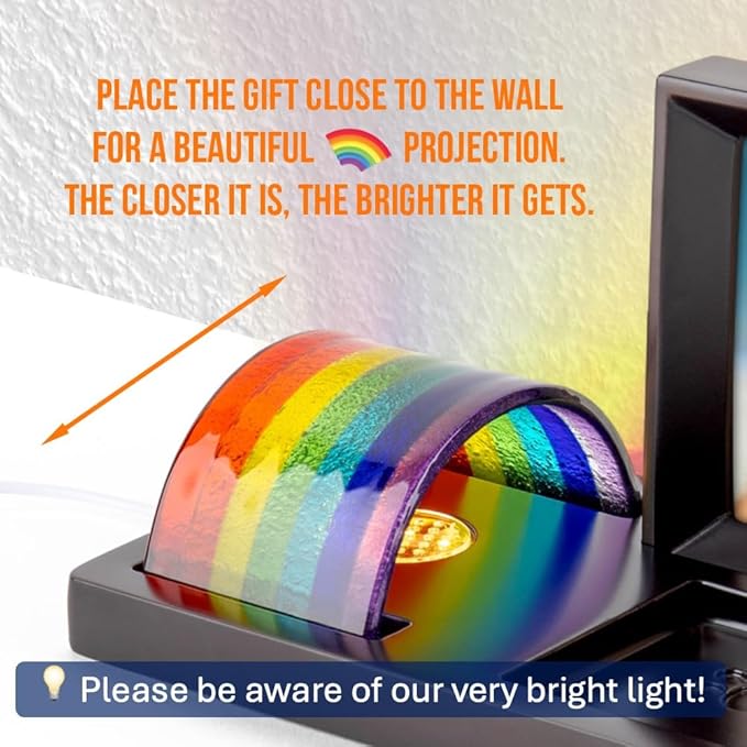 Capti Rainbow Bridge Light and Dog Photo Frame – Radiant Dog Memorial Gifts for Loss of Pet, Rainbow Glass Dog Memorial Frame, LED Light, for Sympathy, Bereavement, Grief and Loss of A Dog or Cat