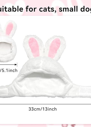 Cat Bunny Rabbit Ears Hat Costumes, Rabbit Ears for Dogs Party Costume Easter, Pet Accessory Cute Headwear, Easter Pet Costume for Cats Small Dogs Puppy (White)
