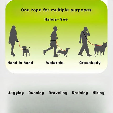 Hands Free Dog Leash Dual Handle, Wearable Leashes for Dog, Padded Waist Belts and Rotating Metal Clip,for Small Medium Large Dogs (18+ lbs) Walking Training Running (Yellow-Orange, 6.5 FT)