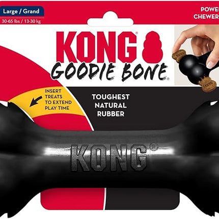 KONG - Extreme Goodie Bone - KONG's Most Durable Natural Rubber Dog Bone for Power Chewers - Black - For Large Dogs