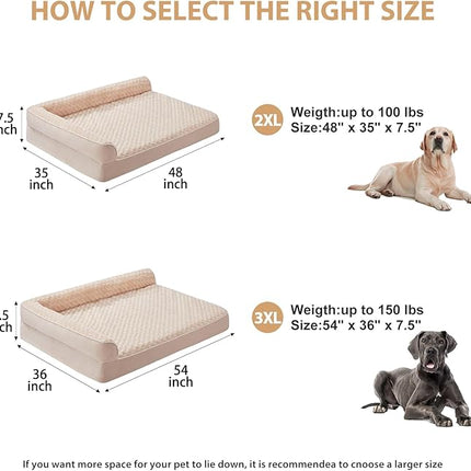 BFPETHOME Orthopedic Dog Beds for Large Dogs-Waterproof Sofa Dog Bed with Removable Washable Cover, Large Pet Bed with Waterproof Lining and Nonskid Bottom,Pet Bed for Dogs