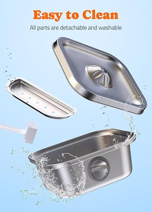 Cat Water Fountain Stainless Steel, 4L/135oz Cat Fountain, Automatic Dog Drinking Dispenser with Water Level Window, 10 Filters, Metal Pet Water Bowl Indoor, Quiet Pump, Easy Cleaning