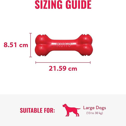 KONG Goodie Bone - Classic Durable Natural Rubber Dog Bone, Supports Mental Engagement - Treat Dispensing - Red - for Medium Dogs