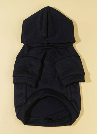 QWEEE Stylish Dog Clothes - Hoodie Sweatshirt for Cat, Kitten, Puppy - Black, XX-Small to Large