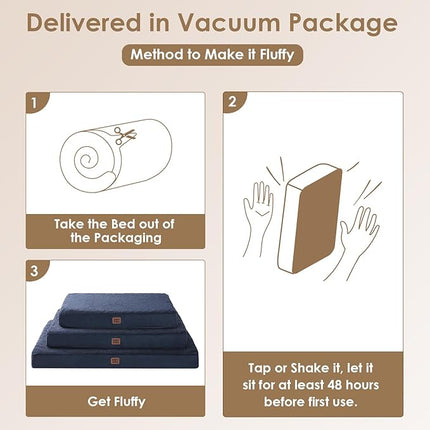 EHEYCIGA Orthopedic XXL Dog Beds for Jumbo Dogs with Removable Washable Cover,Navy, 50x36