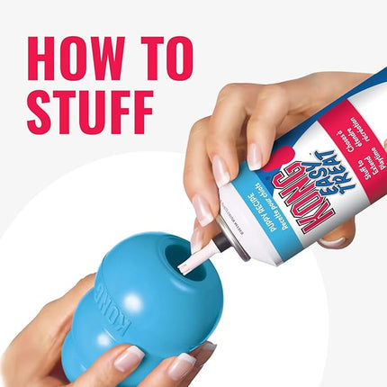 KONG Puppy - Natural Teething Rubber Chew Toy for Dogs - Stuffable Dog Toy for Extended Playtime - Chew & Fetch Toy for Puppies - for Medium Puppies - Blue