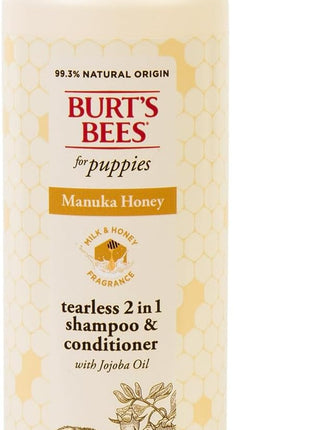 Burt’s Bees Manuka Honey Tearless 2 in 1 Shampoo and Conditioner for Puppies with Jojoba Oil, 16 Fl Oz